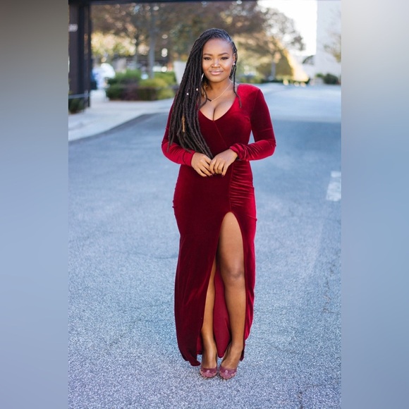 FASHION NOVA | Velvet Maxi Dress - Picture 3 of 15